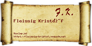 Fleissig Kristóf névjegykártya